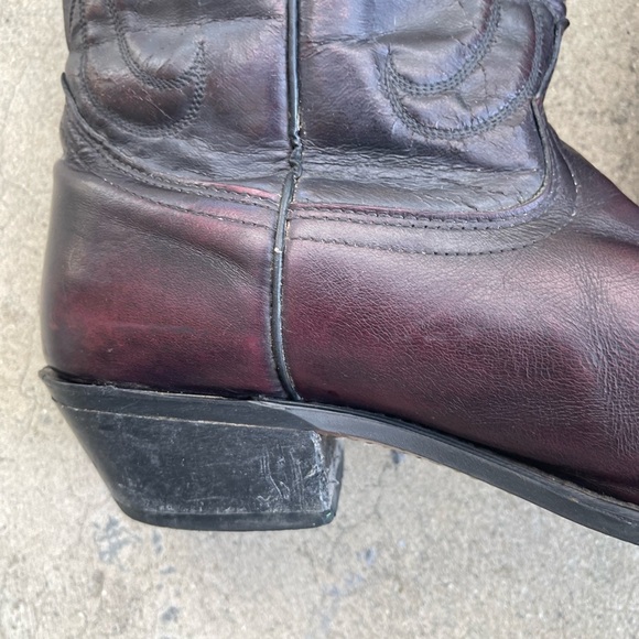 Laredo Black Cherry Burgandy Cowboy Boot Mens Size 11 D Leather Fox Vamp 6859 - Picture 7 of 16